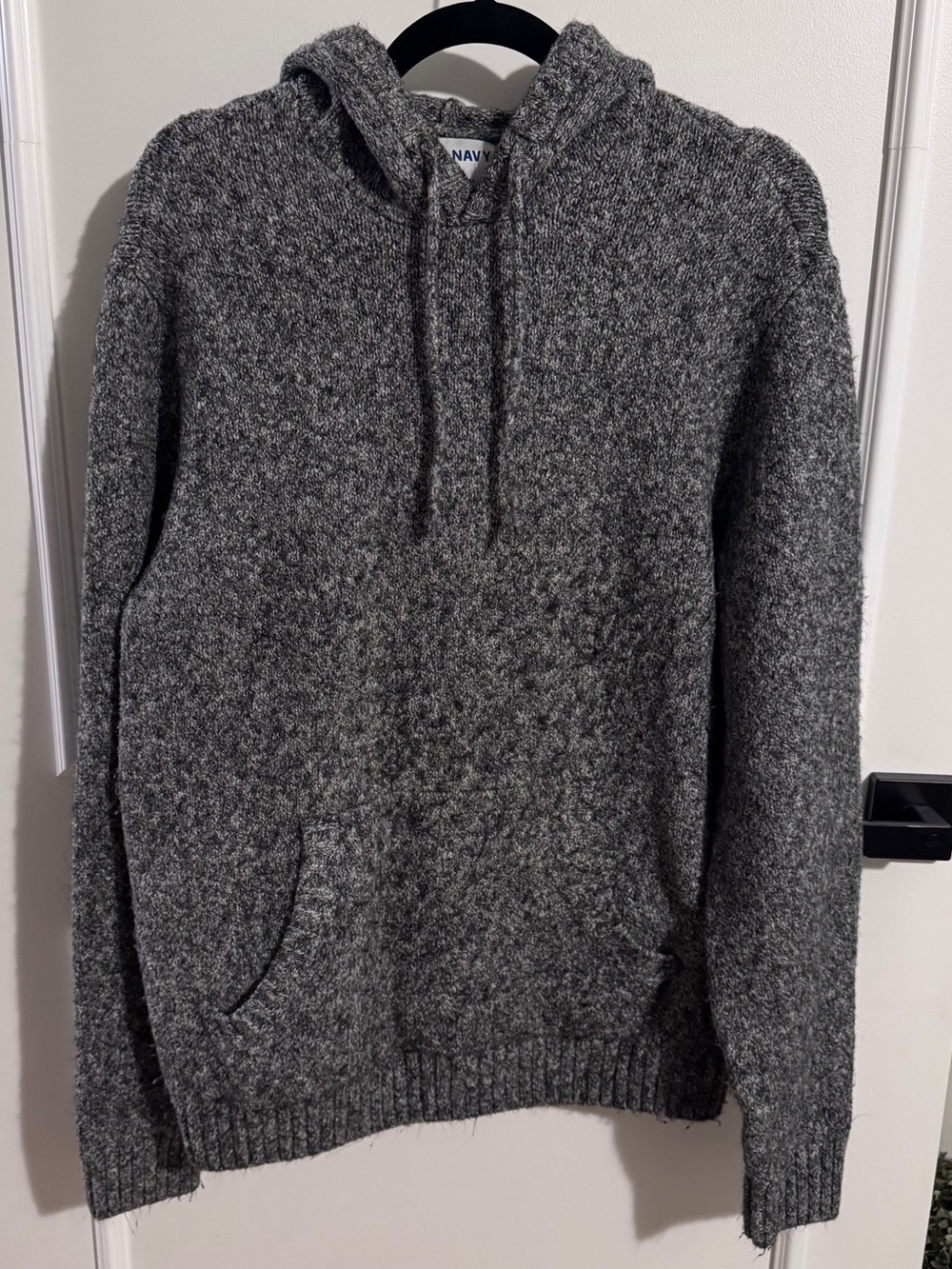 Old Navy Gray Knit Hooded Crewneck Sweater